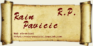 Rain Pavičić vizit kartica